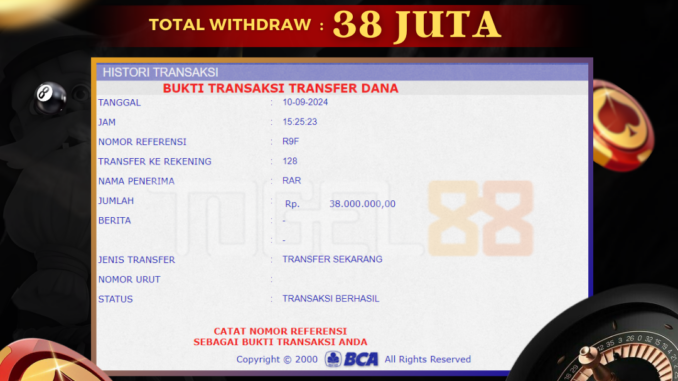 TG88 BUKTI JP SIANG