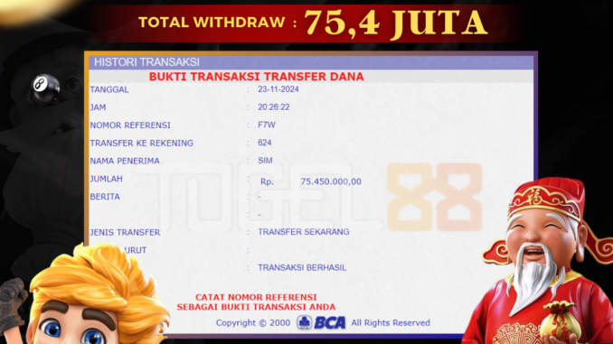 TG88 BUKTI JP SIANG