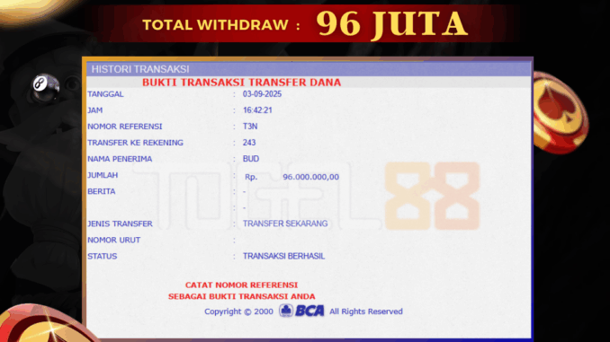 TG88 BUKTI JP SIANG