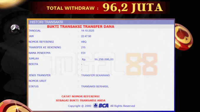 TG88 BUKTI JP SIANG