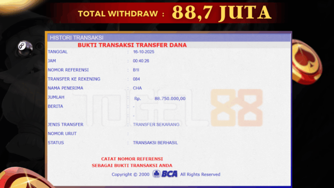 TG88 BUKTI JP SIANG